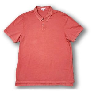 James Perse Standard Orange Sueded Jersey Polo Mens Size 4
